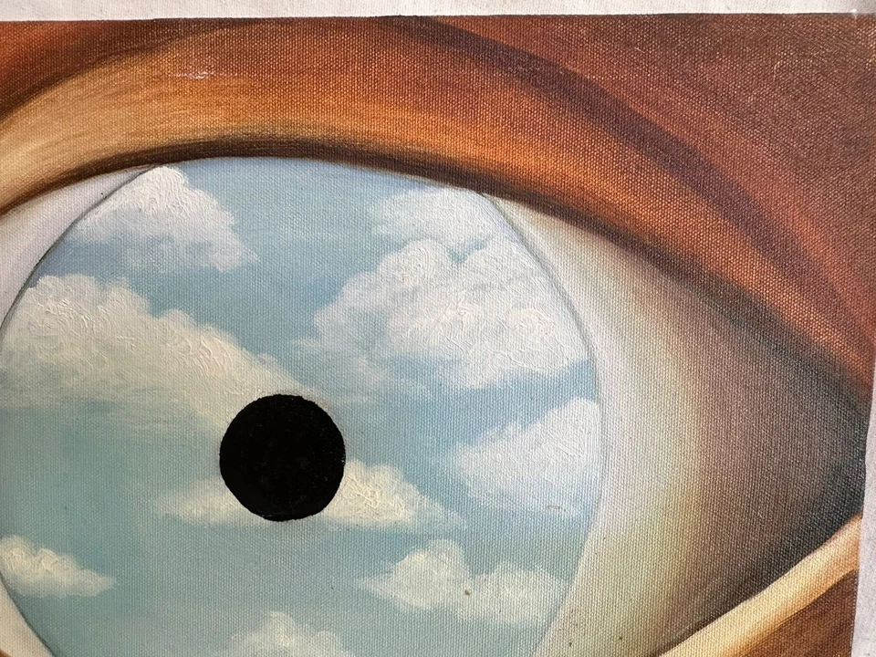 Pintura RENÉ MAGRITTE óleo sobre lienzo firmada estampada vintage Foto 4 de 4