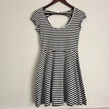 American Eagle Size XS Navy Blue White Striped Dress Back Cut Out Y2K Style 2013