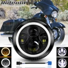 7" Inch Projector LED Headlight Halo DRL For Harley-Davidson Street Glide FLHX