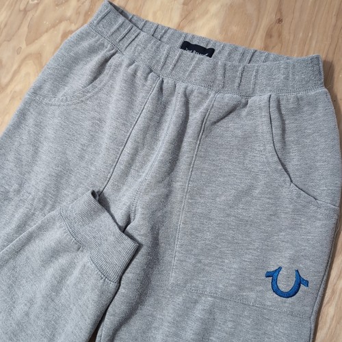 NEW True Religion Boys Sweatpants Size Large 25x30" Light Gray Blue Logo Nice