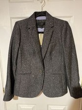 New With Tag J Crew Sequins Wool Blend One Button Blazer Size: 6