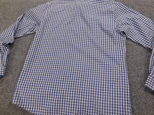 Tallia Mens Dress Shirt 16.5 blue plaid button up casual - Picture 7 of 10