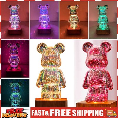 3D Bear Firework Light 8 Color Lights Table Lamp Dimming As Valentines Day Gifts