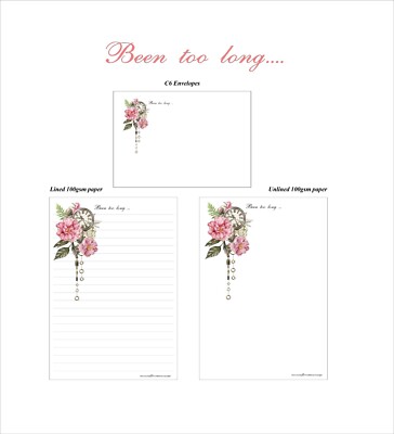 Been too long (Motiv rosa)... Brief Schreibpapier Seiten C5 (Umschläge optional)