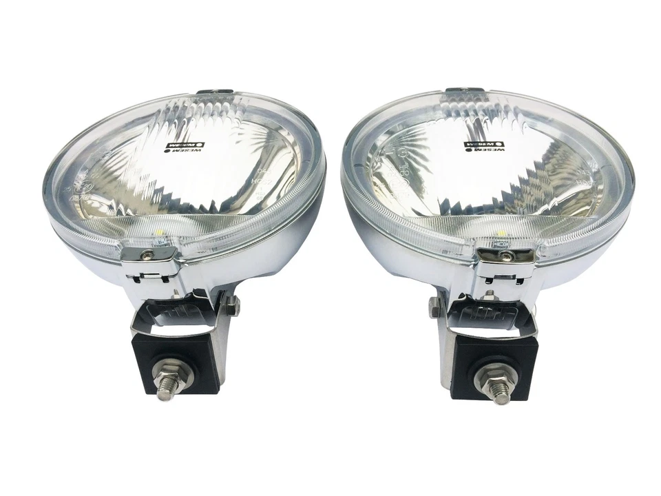 2x Fernscheinwerfer ø183 Chrom RUND 12V LED RING Positionslicht Zusatz E20 IP56 - Bild 4 von 4