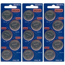 15 Murata ex SONY  CR2430 3V Lithium Coin Battery Expire 2034 FRESH-USA Seller
