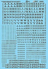 Microscale Alphabets amp; Numbers Railroad Roman Black - HO Scale Model