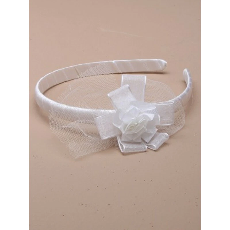 Bianco Capelli Cerchietto Alice Fascia Ragazze a Con Organza