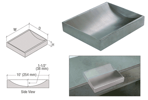 Gebürsteter Edelstahl 16" breit x 10" tief x 2" hoher Standard Arbeitsplatte DE - Bild 2 von 5