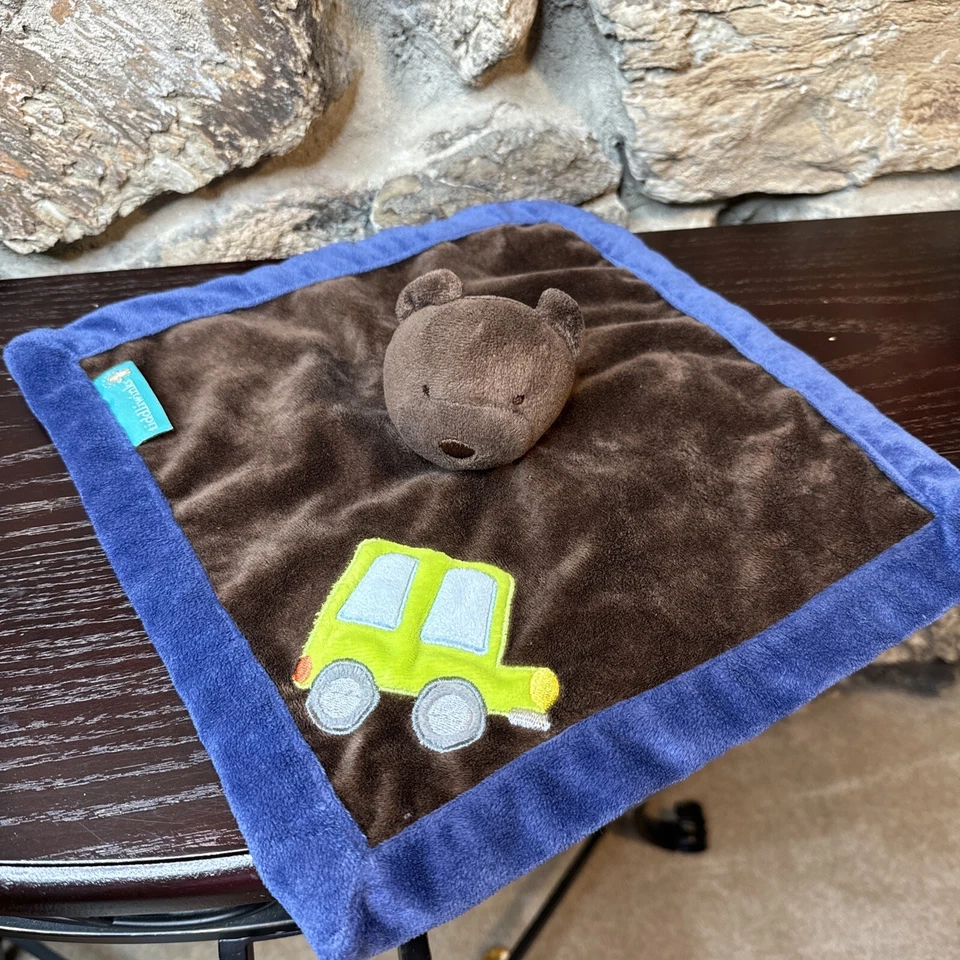 Tiddliwinks Security Blanket Brown Bear Truck Plush Lovie 12x12 - Image 2 of 4