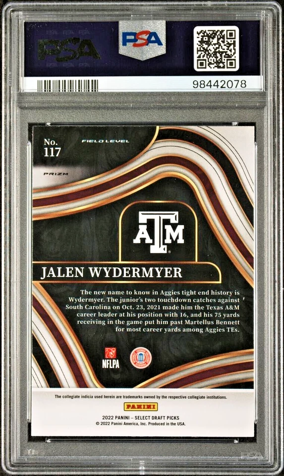 2022 Panini Jalen Wydermyer #117 (SILVER) PSA 10 GEM MINT (ROOKIE) (RARE: Pop 2) - Image 2 of 2