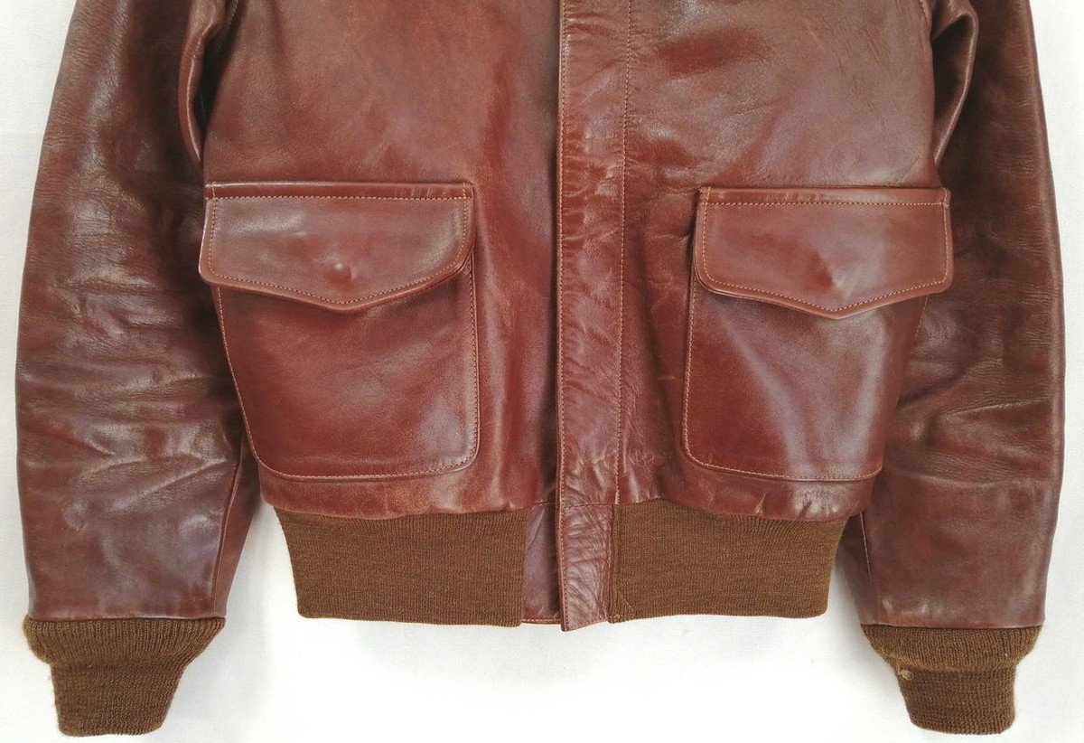ジャケット・アウター BUZZ RICKSON'S AVIATION LEATHER COAT Buzz Rickson A-1 Flight Jacket Men's Reproduction of A1