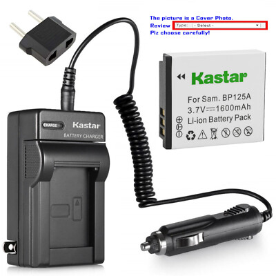 Kastar Battery AC Travel Charger for Samsung IA-BP125A & HMX-Q10 HMX-Q11 Camera
