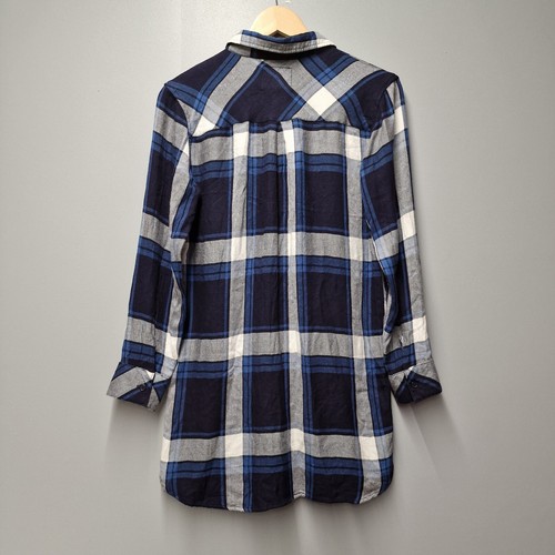 Rails Womens Button Down Rayon Blue And White Plaid Shirt N.W.T - Picture 3 of 4