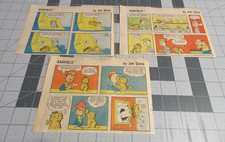 Lot of 3 Garfield by Jim Davis Clipped Strips from Sunday comic supplement 1981