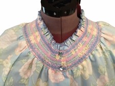 Vintage Leisure Life Housecoat Duster Short Sleeve Medium Pearl Snaps Pastel USA