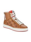 100% AUTHENTIC NEW MEN MCM COGNAC LOGO SIDE ZIP HIGH TOP SNEAKERS EU 45/US 12 — photo 1