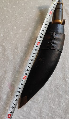 Alte Kukri Indien Mitte 20. Jahrhundert. Länge mit Scheide 39cm. Mit 2 kleinen Miniatur - Bild 18 von 18