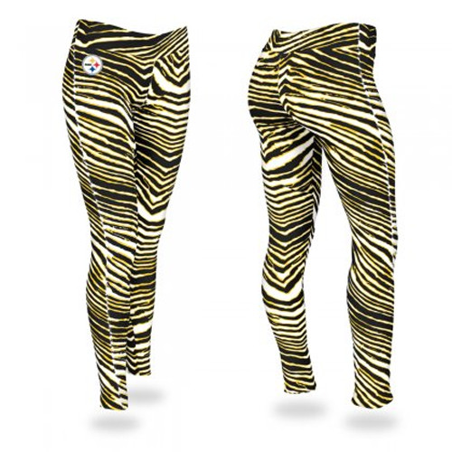 Женские леггинсы Zubaz NFL Pittsburgh Steelers с принтом зебра