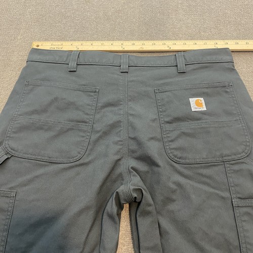 Pantalone Carhartt doppio ginocchio uomo 38x30 grigio invecchiato grunge streetwear largo - Foto 7 di 10