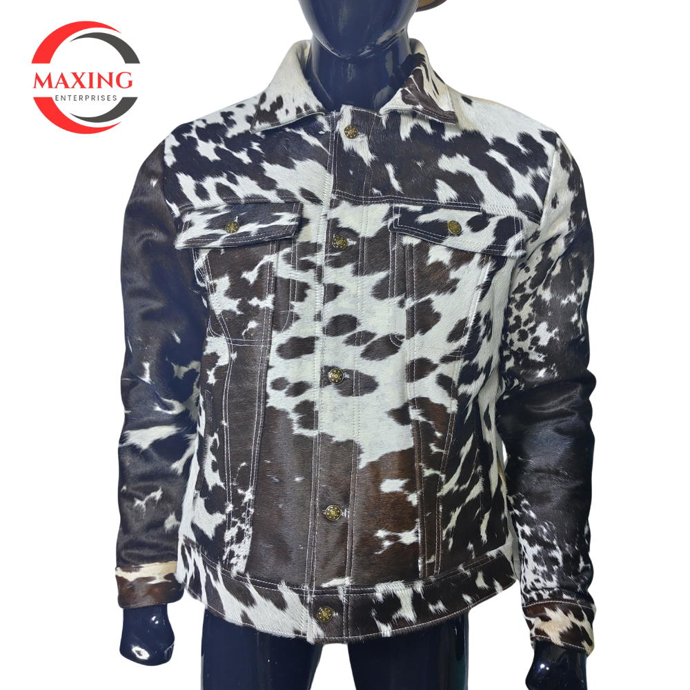 PONY Giacca uomo vera pelle di mucca con capelli su pelle di cavallo elegante WesternTruck