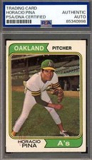 Horacio Pina PSA DNA Vintage Signed 1974 Topps Autograph