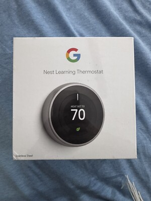 Google Nest 3rd Gen Smart Learning Thermostat Stainless Steel (T3007ES)