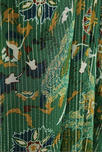 ZARA GREEN MIDI SHINY PRINTED KAFTAN SIZE XS UK 6/8 6895/060 BNWT - Picture 6 of 7