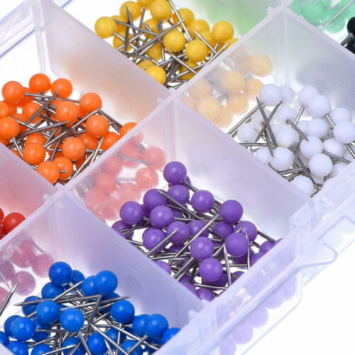 Push Pins Notice Cork Felt Board Map Flag Desk Thumb Tacks Drawin 500 Mix Colour - Picture 10 of 11