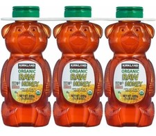 Kirkland Signature Organic Raw Honey Bear 1.5 lb 680g Bottles Pack of 3