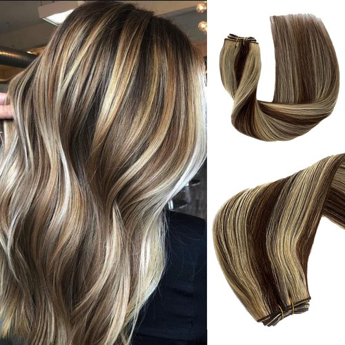 Thick Weft Hair Extensions Double Weft Sew In Weave Remy Russian Human Hair 100g - Picture 5 of 83