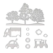 Tree and Car Cutting Dies Stencil Metal Template Molds Embossing Tool Die Cut...