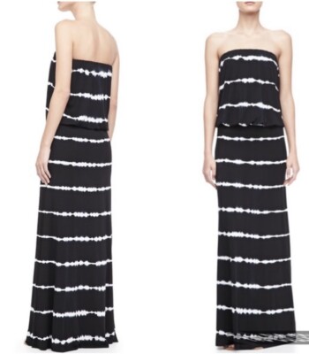 Young Fabulous & Broke Sydney Tie Dye Strapless Maxi Dress Black Size XS