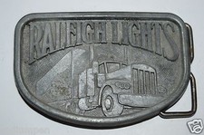 WOW Vintage Raleigh Lights Cigarettes Trucker Trucking Aged Belt Buckle 1970s