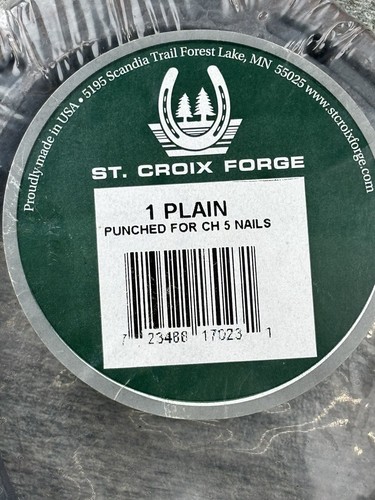 St. Croix Forge Horseshoe Set Of 2 USA MADE Plain Punched Ch 5 Nails New Sealed - Picture 5 of 7