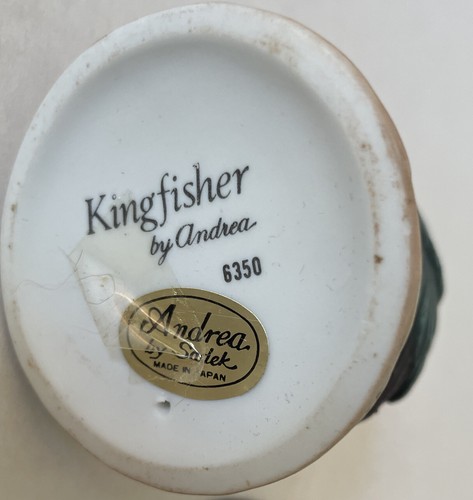 Andrea by Sadek Baby Kingfisher #6350 w/Wooden Base Made In Japan in 1984 - Picture 5 of 6