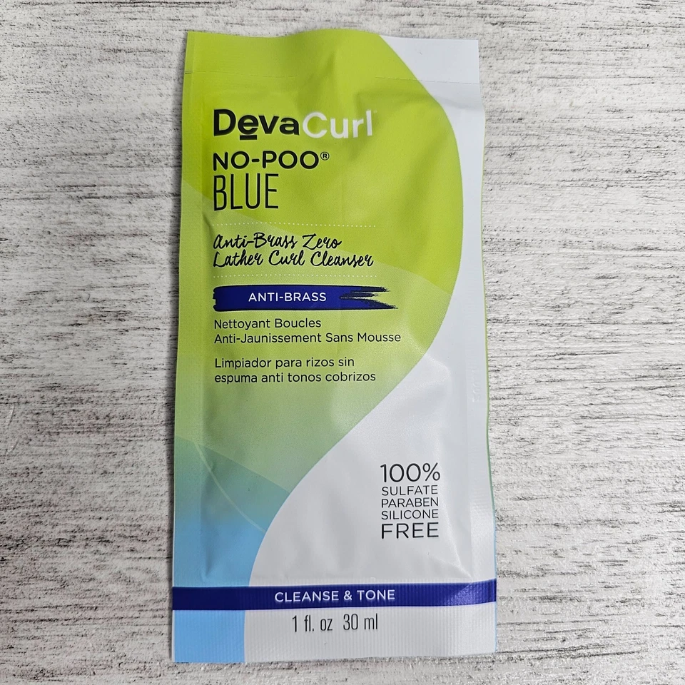 DEVA CURL No-Poo Blue Zero Lather Toning Cleanser 1 fl oz each - LOT OF 5 - Image 2 of 3
