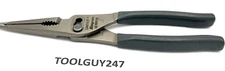 SNAP ON TOOLS  USA 9" Talon Grip Long Nose Slip Joint Pliers LN47ACF DK GREY