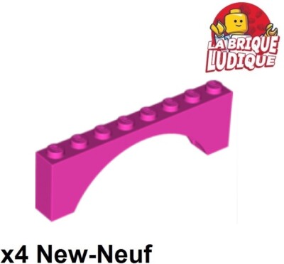 Lego 4x Stein Brick Bogen Arch 1x8x2 dunkelrosa/dark pink 3308 NEU