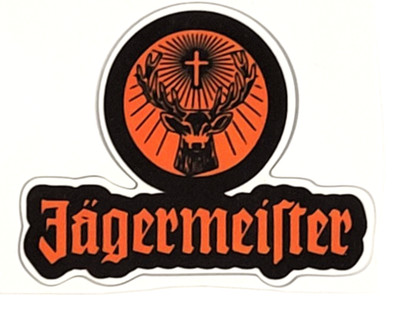 Jägermeister Logo Vinyl Aufkleber 15 x 11,5 cm Sticker orange