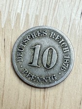 1876-Germany 10 Pfennig Actual Coin