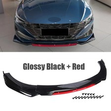 Front Bumper Lip Spoiler Splitter Gloss Black Red Body Kit For Hyundai Elantra