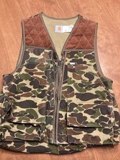 Vintage Carhartt Camo Hunting Vest Size L VU103 Union Made In USA