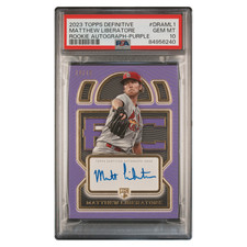 POP 1 Matthew Liberatore 2023 Topps Definitive Rookie Auto Purple /10 RC DRA-Ml1