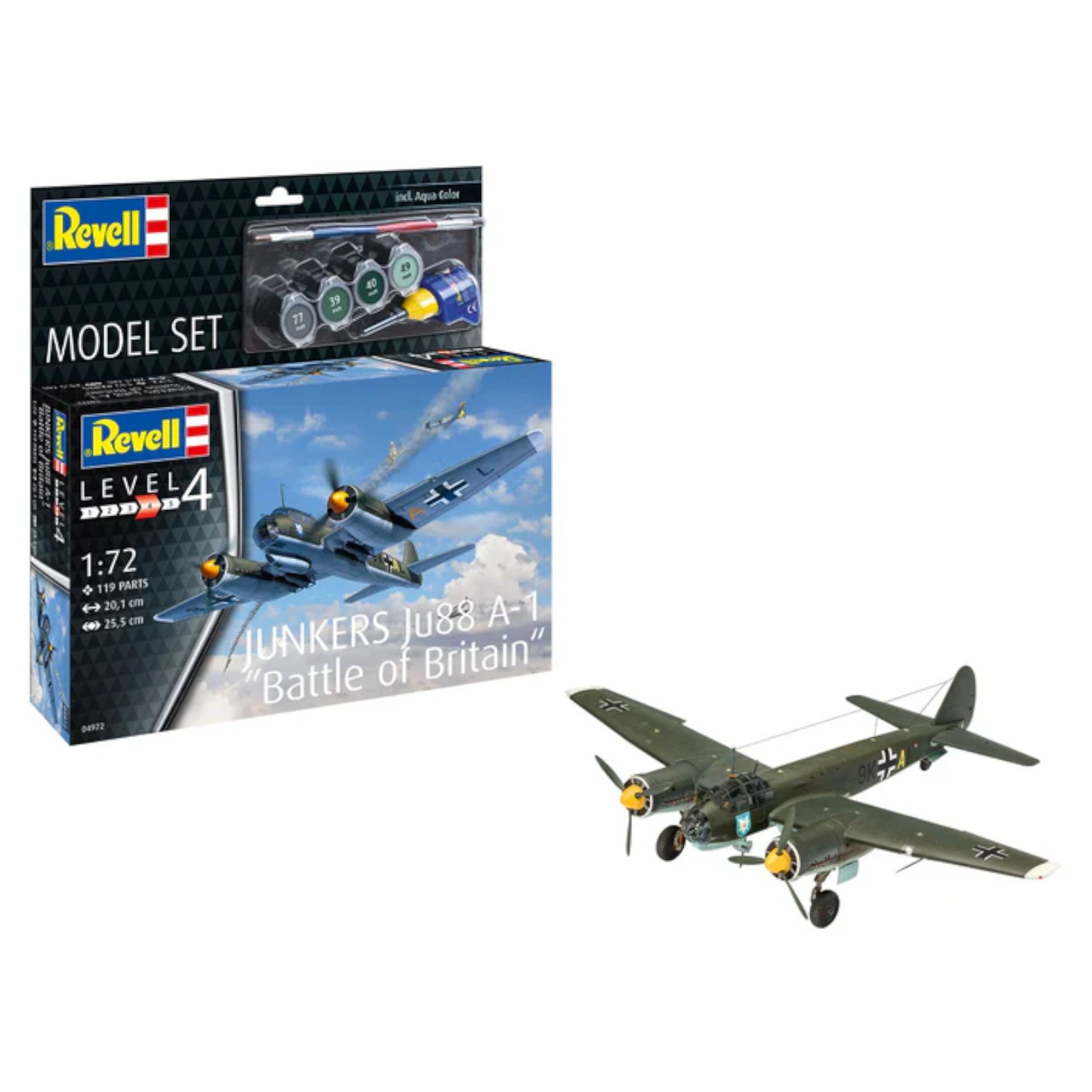 Revell Junkers Ju88 A-1 Battle of Britain WW2 Aircraft Plane Model Set Kit 64972