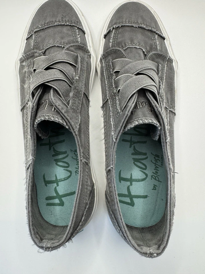 Женские кроссовки 4 Earth Blowfish размер 8,5 искусственно состаренные без застежек серые - Изображение 4 из 4