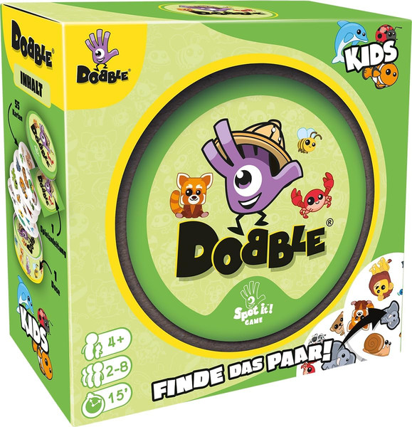 Zygomatic, Dobble Kids, Eco-Sleeves, Kinderspiel, Kartenspiel, 2-8 Spieler, Ab 4-image