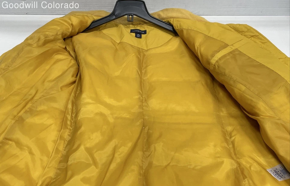 Lands End Yellow Puffer Jacket - Size XL - Image 3 of 4