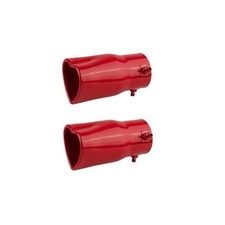 2PCS Universal Heart-Shaped Exhaust Tip, 63mm Inner Diameter, Stright Red