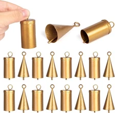 MCPINKY Indian Vintage Jingle Bells, Rustic Mini Gold Bells for 